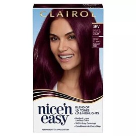 Clairol Nice N' Easy Permanent Hair Dye, 3RV Darkest Burgundy Violet-Free Ship