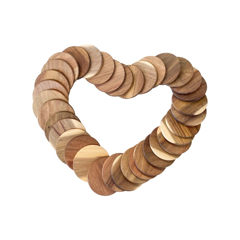 36 Pack Acacia Wood Drink Coasters, 3.68 Inch Round Wooden