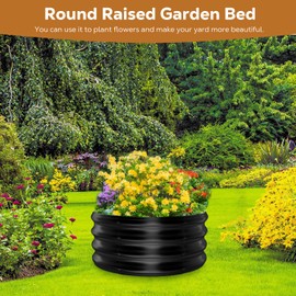 Raynesys 24 Inch Round Galvanized Fire Pit Ring, Round Galvanized Fire Ring, 2 Feet Diameter Round fire Pit, Outdoor fire Pit for Backyard, Camping, Bonfire, Black