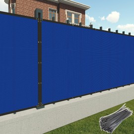 Patio Privacy Fence Screen 6' x 23' Outdoor Fence Cover Mesh Screen with Brass Grommets, Heavy Duty Privacy Netting Fencing Temporary Windscreen Fences for Garden Backyard Outside, Blue