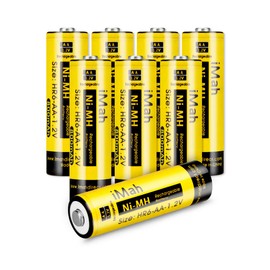 iMah HR6 AA Rechargeable Batteries for Solar Lights 800mAh 1.2V Ni-MH Battery for Outdoor Pathway Garden Lamps, Pack of 8