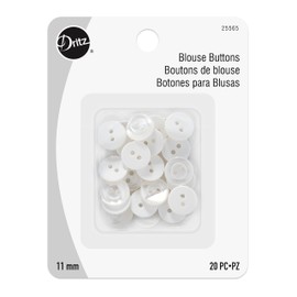 Dritz Blouse, White Pearl, 11mm, 20 pcs Shirt Buttons, Count