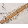 Alilang Golden Tone White Flower Intricate Faux Pearl Rhinestone Accented