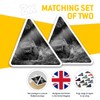 2 x Triangle Stickers 10cm - BW - Off Roading