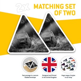 2 x Triangle Stickers 10cm - BW - Off Roading Quad ATV Dirt Car Fun Decals for Laptops,Tablets,Luggage,Scrap Booking,Fridges, #41959