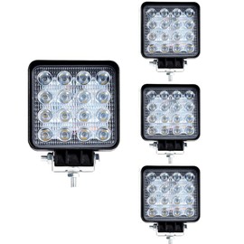 LED Light Bar, 4Inch 48W LED Pod Light Square Flood Beam Work Light Offroad Light Led Fog Light Truck Light Driving Light Boat Lighting for Truck Pickup SUV 4WD ATV UTV(4Pcs)
