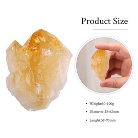 mookaitedecor 50-100g Natural Citrine Crystal Point Irregular Rough Cut Rare Crystals and Gemstones Gift Stone Room Decor Feng Shui Ornament, Yellow Quartz Citrine Stone Rocks and Minerals