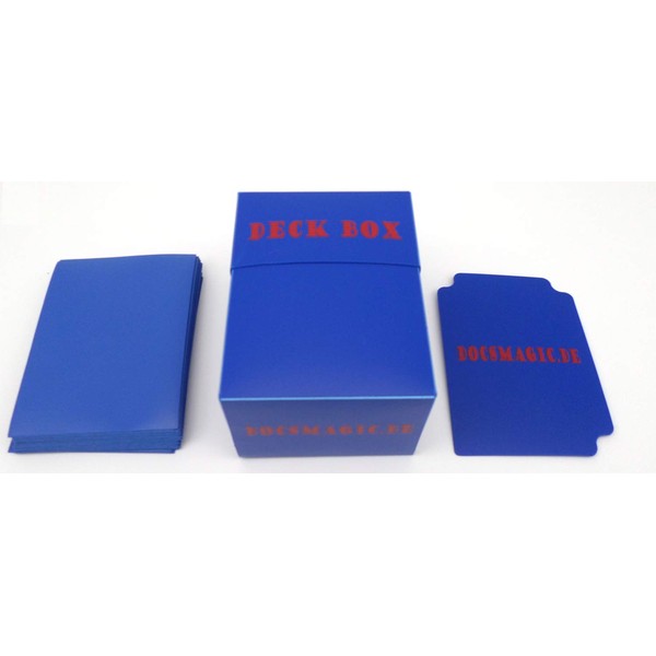 docsmagic.de Deck Box + 60 Mat Blue Sleeves Small Size