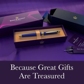Bond & Regent Royal Blue & 24 Karat Gold - Certified Luxury Grade Rollerball Pen | Nice Gift for Men & Women