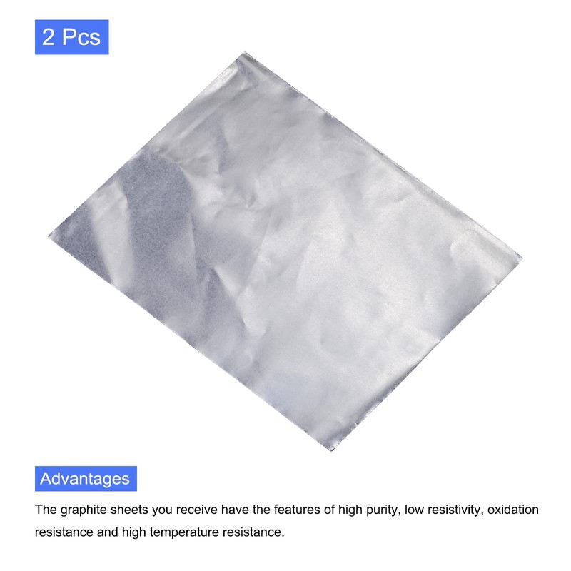 PATIKIL Flexible Graphite Foil Sheet, 250x200x0.2mm, Pack of 2