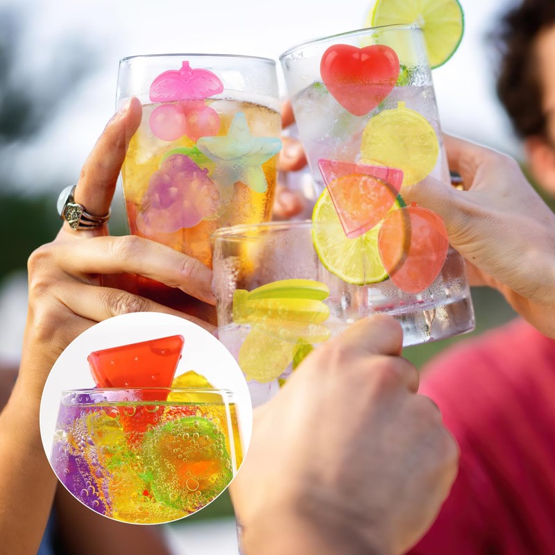 Reusable Ice Cube Tray, SilverChry Fruit Ice Cubes, Plastic, Reusable