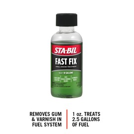 STA-BIL Fast Fix - Small Engine Treatment, Cleans Carburetors & Injectors, Fixes Rough Running Engines, Eliminates Water, Carb Cleaner & Fuel Injector Cleaner Treats Up to 10 Gallons, 4oz