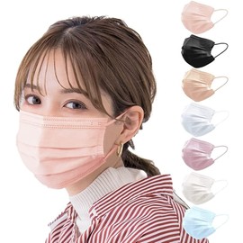 [KANEYAMA] カラーマスク マスクプリーツマスク 血色マスク 不織布 ふつうサイズ 小さめサイズ(小顔) 子供サイズ 使い捨てマスク やわらかマスク 50+1枚 (普通サイズ, ベビーピンク)