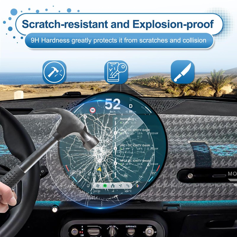 Coleya 2025 Cooper/Countryman/Aceman Screen Protector for Mini 9.4-inch Round OLED