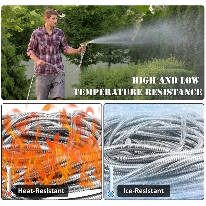 125ft Garden Hose Made by Metal with Super Tough and