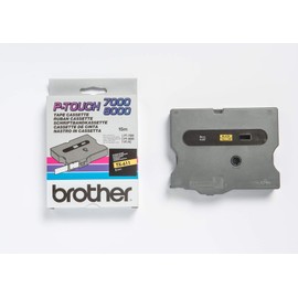 Brother TX-611 Labelling Tape Cassette, Black on Yellow, 6 mm (W) x 15 m (L), Laminated, Brother Genuine Supplies