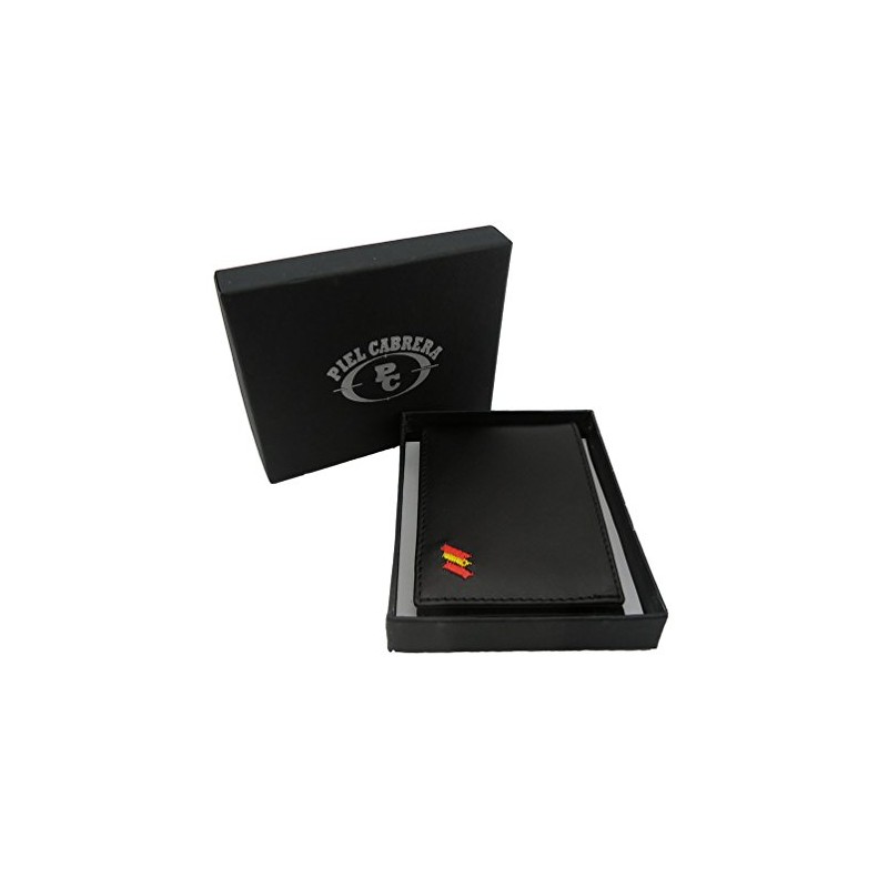 Piel Cabrera Spanish Police Flag Wallet Black UNICA Classic, black,