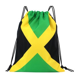 VOARYISA Man and Women 5pcs Drawstring Backpack Waterproof Gym Sports Trave String Bag Cheer Bag Jamaican Afro Rasta（Jamaican 20pcs ）