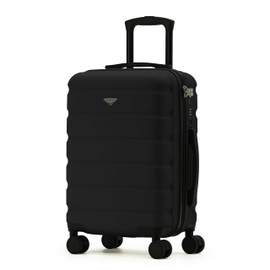 Flight Knight Carry On Suitcase 22x14x9 Hardside Built In TSA Lock & USB Port Lightweight Luggage Silent Double Spinner Wheels Maximum Overhead Carry-On Bag For American & United Approved Airlines