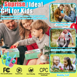 Vvinca Walkie Talkies for Kids Rechargeable, Long Range Walkie Talkie Toys for 3-12 Boys Girls Christmas Birthday Gifts, 2 Way Radio 22 CH VOX with Li-ion Battery Flashlight for Family Camping Hiking