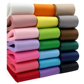Midi Ribbon Grosgrain Ribbon 1 inch Ribbon 20 Solid Color Ribbon Assortment, 1" X 2 Yard Each, Total 40 Yds Per Package, Wide Ribbon Thick Ribbon Fabric Ribbon Ribbons for Crafts Ribbons for Hair