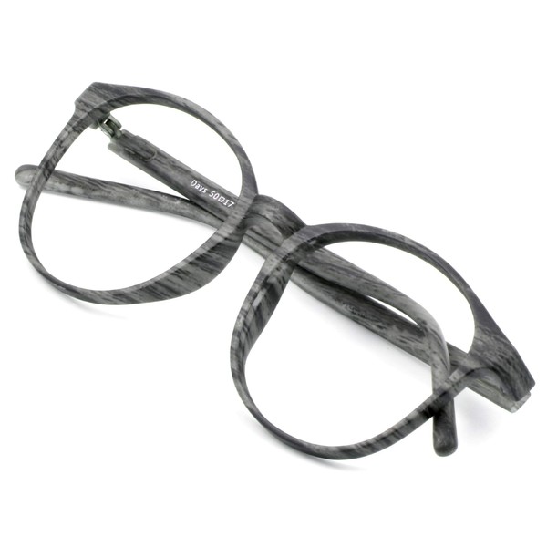 VisionGlobal Blue Light Blocking Glasses for Women/Men, Anti Eyestrain, Computer Reading, TV Glasses, Stylish Oval Frame, Anti Glare(Wood,+0.50 Magnification)