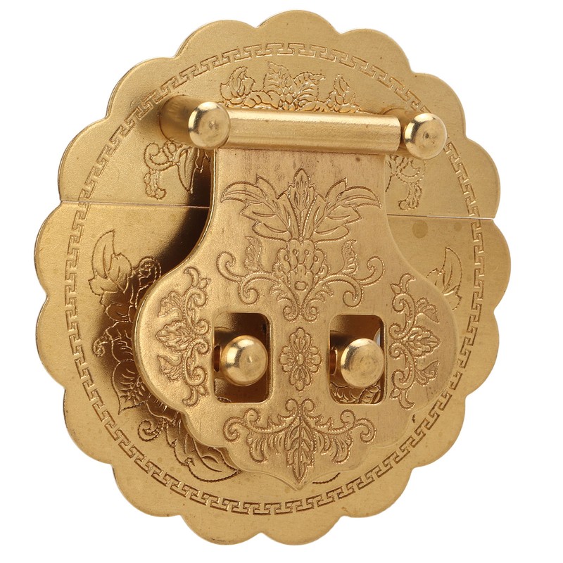 Brass Hasp Buckle Lock Retro Design 8cm Diameter Rust Resistance