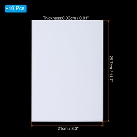 PATIKIL 12 Mil Clear PVC Binding Covers, 10 Pcs Front View Protector Un-Punched A4 Letter Size for Presentation, Report, Paper, Business Office Supply Document, Glossy White