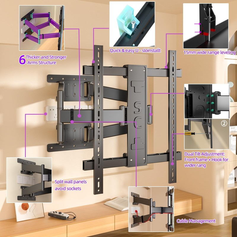 Corner TV Wall Mount for 65 75 77 85 86