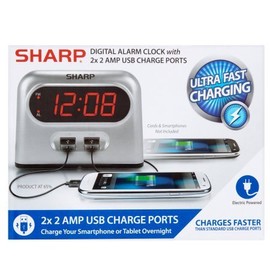 Equity 30024 0.9 in. LED Alarm Clock with USB Charge Port