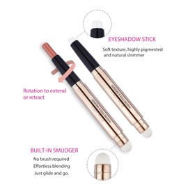 Enfuntins Cream Eyeshadow Stick, Long-Lasting, Eye Brightener Eyeshadow with Built-in Smudger Pearl White Shimmer