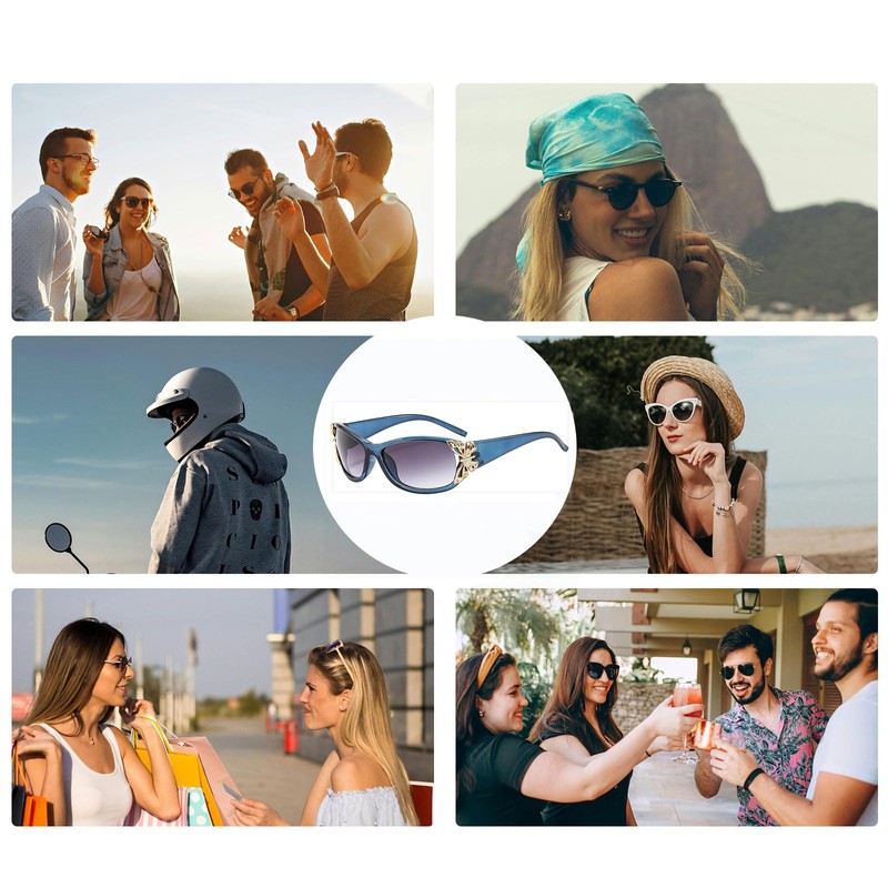 YAMEIZE Trendy Y2K Wrap Around Sunglasses - for Men and