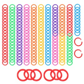 PATIKIL 1.1" Loose Leaf Binder Rings, 210Pcs Binder Ring Book Rings Plastic Key Rings for Paper Index Card Flash Card Book DIY Scrapbook Notebook Photo Album Office, 7 Color