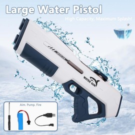 [Summer deals] Ntaanoo 2025 Electric Water Shooter for Adults &Kids Most Powerful Water Shooter Automatic Reload Water Blaster, One Reload 200 Water Blaster Automatic Water Shooter, Range of 3339ft,Big Water Shooter Toy for Kids:_white