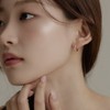 Gold&Deer 14K Goldfield Mini Plain Cubic Ring Earrings 3 Size