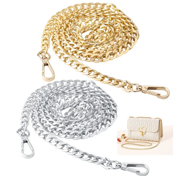 2 pcs Bag Chains, Gold Handbag Chain Purse Chain Straps