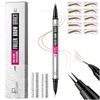 Curved Eyebrow Pencil with 10Pcs Stencils, 2-in-8 Dual-Ended Microblading Eyebrow