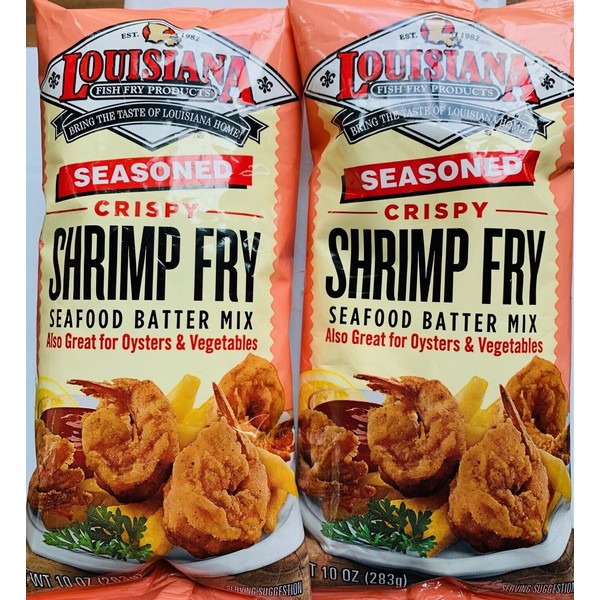 Seasoned, Crispy Shrimp Fry Seafood Batter Mix, 10 ounce - 2 pk - Louisiana Made
