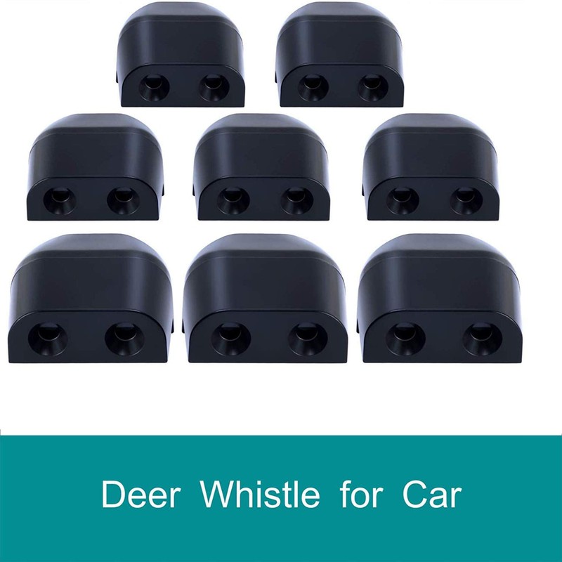 CITKOU 8Pcs Deer Whistles for Car Dual Construction Black