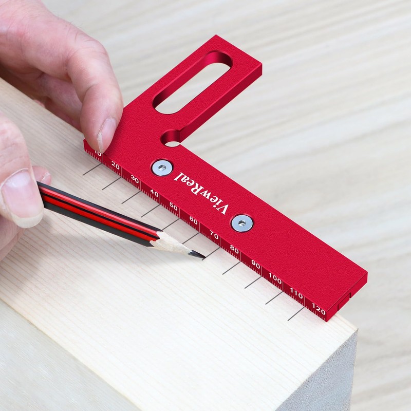 Metric Versatile Carpenter Square Scribing Ruler, 3D Multi-Angle Measuring Tool