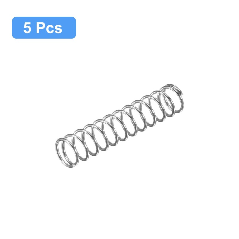 sourcing map Compression Spring, 5Pcs 304 Stainless Steel, 8mm OD,