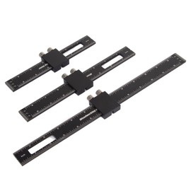 3PCS Woodworking Marking Measuring Ruler 6in 8in 12in Multifunctional Aluminum Alloy T Type Scribing Ruler Black