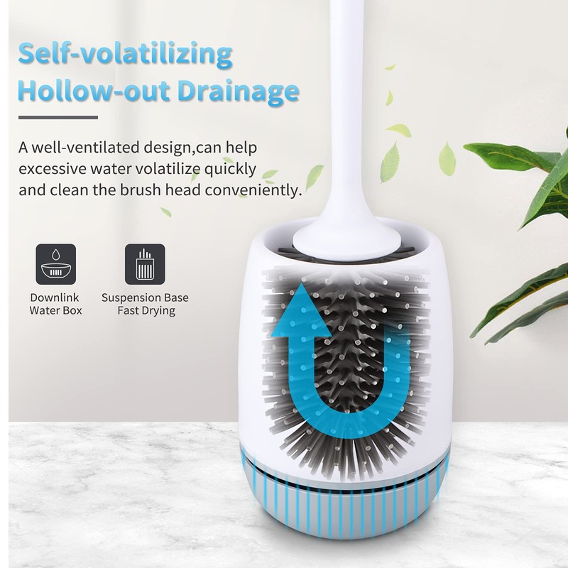 RV Toilet Bowl Brush and Holder, Silicone Toilet Bowl Brush