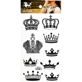 PARITA Tattoos Temporary Beautiful Imperial King Queen Crown Tattoo Fake Stickers Cartoon Tattoo Art Fashion Fantasy Fun Party Waterproof Removable for Kids Teens Adults (1 Sheet.) (11)