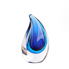 Yao Yuan Hand-Blown Murano-Style Glass Sculpture Decor Statue and Figurine - Wonderful Gift, Blue