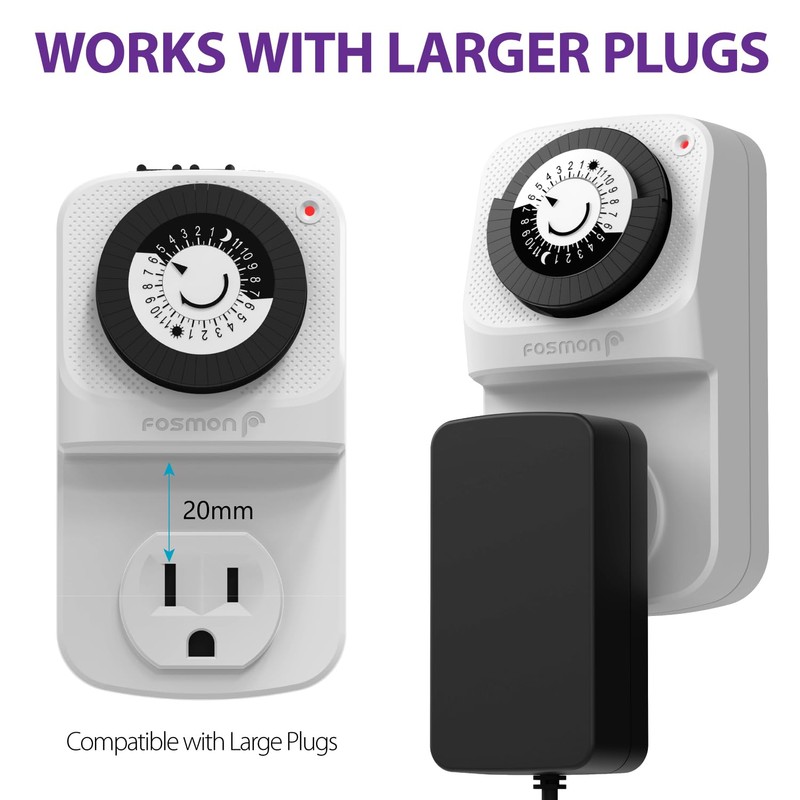 Fosmon 24 Hour Outlet Timer for Electrical Outlets, Indoor Mechanical