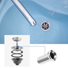 eMagTech 2 Pieces Kitchen Sink Strainer Screw Thickening 304 Stainless Steel Strainer Waste Thread Screw Connection M12 × 25 mm Sink Screw for Sink Strainer Plug