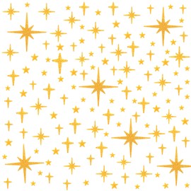 AOWDIAO Glitter Gold Star Peel and Stick Wall Decals - 120 Pcs, Assorted Shapes & Sizes for Room Decor