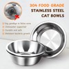 CozyLazy Elevated Cat Bowls, 15° Tilted Wood Stand, Anti-Spill Design,