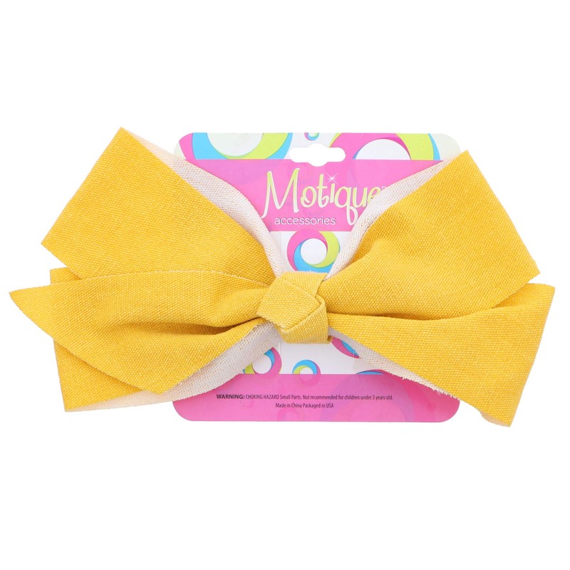 7 inch Canvas Hair Bow-Yellow